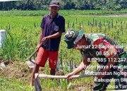 Jumat Bersih, Babinsa Koramil Nglegok Bersama Warga Masyarakat Bersihkan Lingkungan