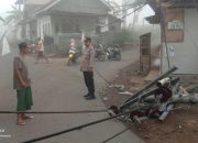 2 Tiang Listrik Roboh dan Sebabkan 2 Desa Alami Pemadaman, Polsek Jelbuk Sigap Lakukan Evakuasi