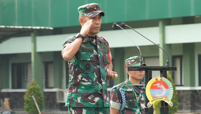 Danrem 084/BJ Memimpin Apel Gelar Pasukan Pengamanan VVIP Dalam Rangka Kunjungan Presiden RI
