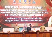 Rakor Forkopimda, Kapolda Jatim Sampaikan Kesiapan Pengamanan Pemilu 2024