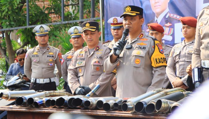 Polres Tuban Amankan Ratusan Kendaraan Roda Dua Berknalpot Brong
