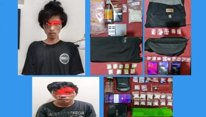 Dua Orang Diduga Pengedar Narkoba  Sabu87,88 gram di Amakan Polres Kediri Kota