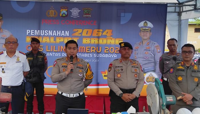 Pemusnahan Knalpot Breng Operasi Lilin Semeru 2023