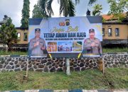Polsek Melaya : Spanduk Sebagai Sarana Ajakan dan Himbauan Untuk Pemilu Aman dan Damai