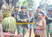 Satgas Yonif 122/TS Ikut Melestarikan Budaya Adat dan Tarian Khas Papua di Wilayah Perbatasan