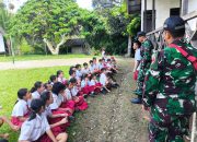 Satgas Yonzipur 5/ABW Pos Klawik Bantu Mengajar Siswa SDN 4 Bakul