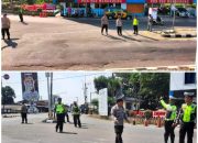 Polisi Siaga di Perbatasan Kediri-Kertosono pada Suran Agung