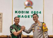 Sinergitas TNI-Polri Kapolres Magetan dan Dandim Jalin Silaturahmi Siap Kawal Pilkada 2024