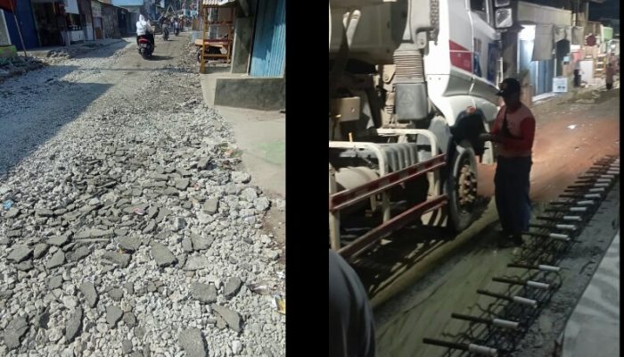 Proyek Pengecoran Jalan di Jln. Pasar Bojong-Cipayung Kabupaten Bekasi Diduga Bermasalah