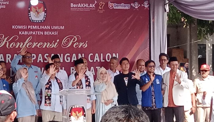 Hari Kedua KPUD Kabupaten Bekasi Terima Pendaftaran Pasangan BN. Kholik Qodratulloh danFaizal Hafan Farid