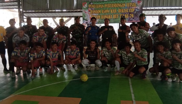 Peringati HUT TNI Ke-79 Dandim 0509/Kabupaten Bekasi Gelar Turnamen Futsal