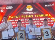 KPUD Kabupaten Bekasi Laksanakan Pengundian Nomor Urut Calon Bupati dan Wakil Bupati Pilkada Bekasi Tahun 2024.