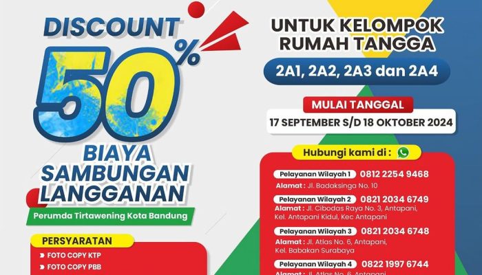 Peringati Hari Jadi Kota Bandung ke 214, Perumda Tirtawening Gelar ‘GEBYAR PROMO’