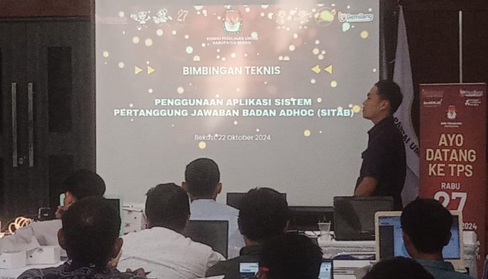 KPUD Kabupaten Bekasi Gelar Bimtek Penggunaan Aplikasi Sistem Pertanggung Jawaban Badan ADHOC (SITAB)