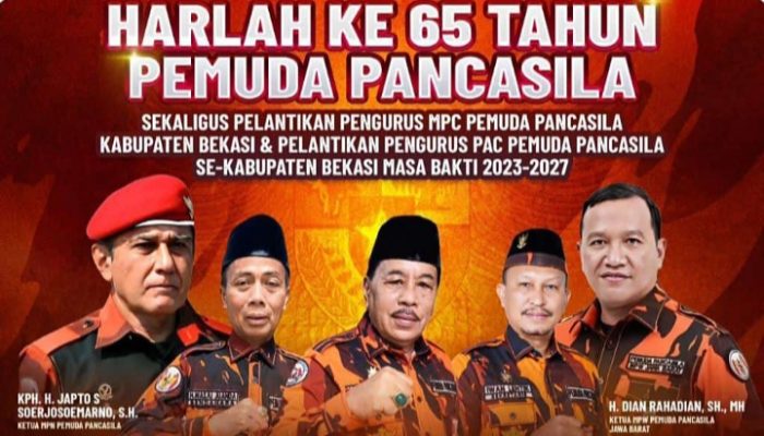 Harlah ke – 65 Pemuda Pancasila Kabupaten Bekasi Berlangsung Meriah, Ketiga Paslon Bupati-Wabup Ikut Hadir