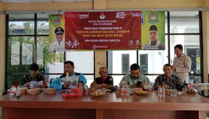 PPK Cikarang Timur Bersama PPS Desa Hegarmanah Gelar Sosialisasi Pendidikan Pemilihan Pemilu Serentak Tingkat Desa 2024