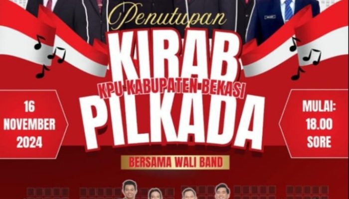Band Wali Hibur di Acara Penutupan Kirab Pilkada Serentak 2024 KPU Kabupaten Bekasi
