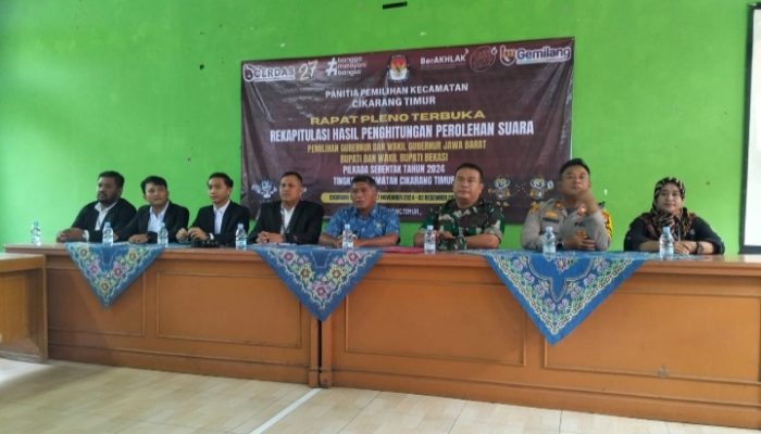 PPK Cikarang Timur Gelar Rapat Pleno Terbuka Rekapitulasi Suara Pilkada Serentak 2024