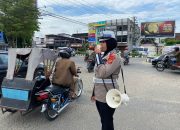Satlantas Polres Lhokseumawe Ajak Masyarakat Tertib Lalu Lintas Lewat Penyuluhan Keliling