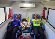 Personel Satlantas Polres Lhokseumawe Donor Darah Peringati 20 Tahun Tsunami Aceh