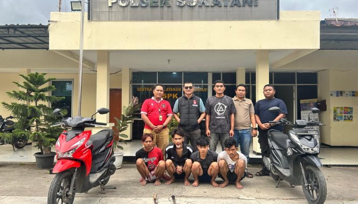 Unit Reskrim Polsek Sukatani Berhasil Mengamankan Empat Pelaku Curas/Begal