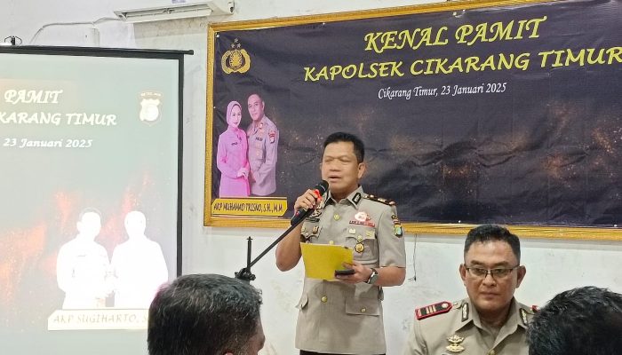 Pisah Sambut Kapolsek Cikarang Timur, AKP. Sugiharto Gantikan AKP. M Trisno