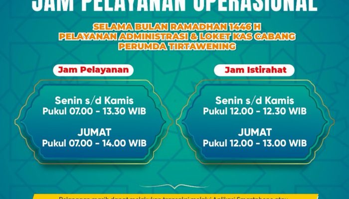 Perumda Tirtawening Hadirkan Pelayanan Lebih Awal Selama Ramadhan 1446 H