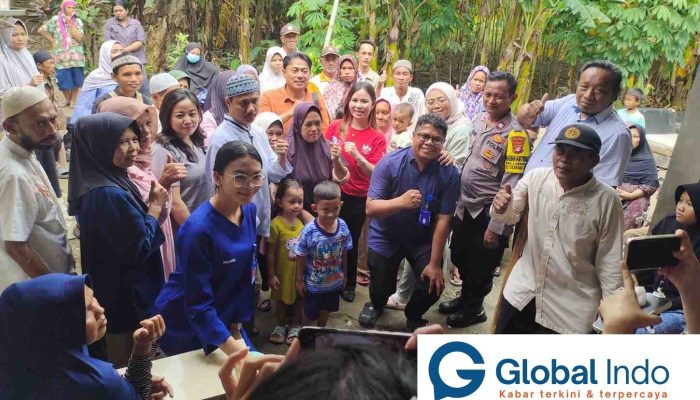 Kolaboorasi Apik Polsek Cikarang Timur dengan Yayasan BMIS, Gelar Bakti Kesehatan Pasca Banjir di Desa Labansari.