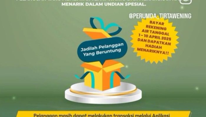 Hadiah Menarik Menunggu Pelanggan Yang Bayar Tagihan Air Tepat Waktu