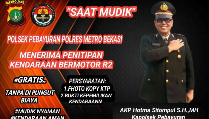 Polsek Pebayuran Membuka Penitipan Kendaraan Bagi Masyarakat Saat Libur Lebaran