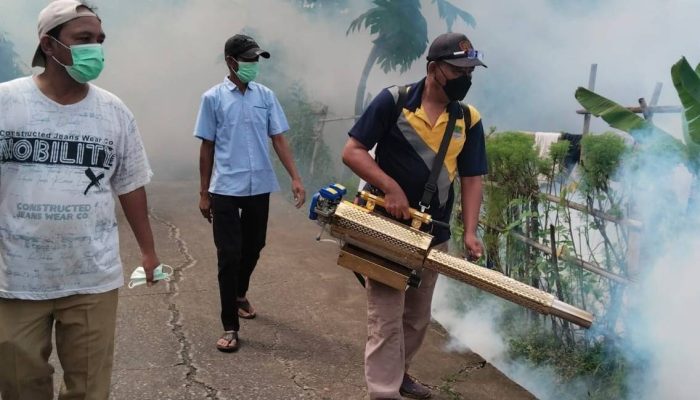 Antisipasi Penyebaran DBD Pemdes Tanjungbaru Bersama Puskesmas Wilayah Cipayung Laksanakan Fogging