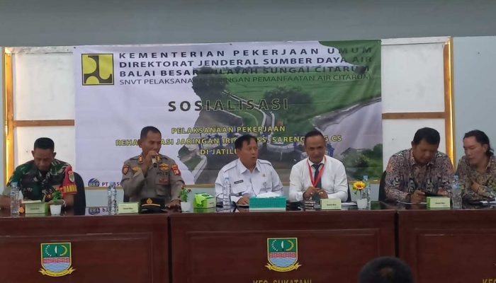 Kapolsek Sukatani Hadiri Sosialisasi Pelaksanaan Normalisasi Jaringan Irigasi Saluran Sekunder