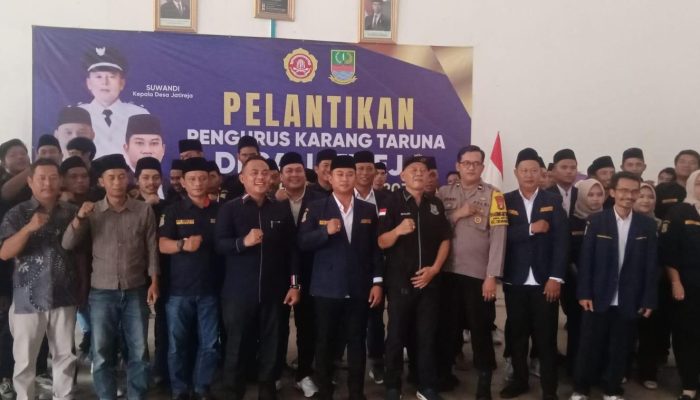 Polsek Cikarang Timur Bantu Amankan Pelantikan Dan Pengukuhan Pengurus Karang Taruna Desa Jatireja.