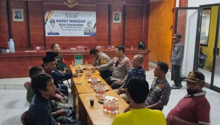 Ngopi Kamtibmas Polsek Sukatani Kolaborasi Polri ,TNI Serta Pemerintahan Desa Jelang idul Adha