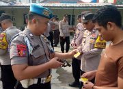 Polsek Sukatani Gelar Gaktibplin, Cek Kelengkapan Surat-Surat Senpi Dinas