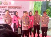 Bakti Kesehatan Polri Jelang HUT Bhayangkara Ke-79 Yang Digelar Di Polres Metro Bekasi Di Hadiri Kapolri Ribuan Warga Ikuti Dengan Antusias.