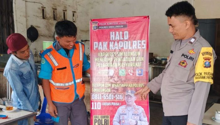 Polsek Dolok Pardamean Sosialisasikan Call Center 110 Polri kepada Masyarakat Jelang HUT Bhayangkara ke-79