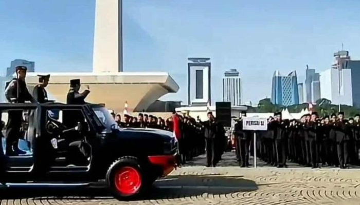 Presiden Prabowo Apresiasi Batalyon Perisai Syarikat Islam di Momen HUT Bhayangkara ke-79
