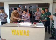 Kapolsek Kedungwaringin Terima Kunjungan Forkopimcam Beserta Koramil 13/Kedungwaringin Di HUT Bhayangkara Ke-79.