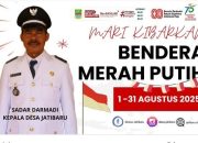 Sambut HUT RI KE – 80 Pemdes Desa Jatibaru Serukan Warganya Pasang Bendera Merah Putih Serentak