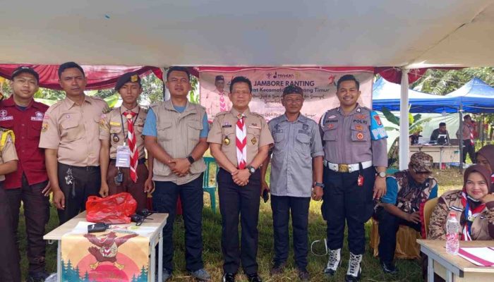 Kapolsek Cikarang Timur Cek Persiapan Jamran Gerakan Pramuka Kwartir Ranting Cikarang Timur.