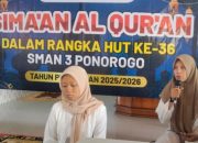 SMA Negeri 3 Ponorogo Peringati HUT ke-36 dengan Simaan Al-Qur’an