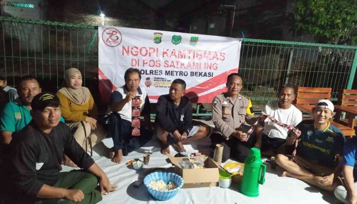 Ngopi Kamtibmas Bhabinkamtibmas Desa Kedungwaringin Ajak Warga Jaga Kondusifitas Lingkungan