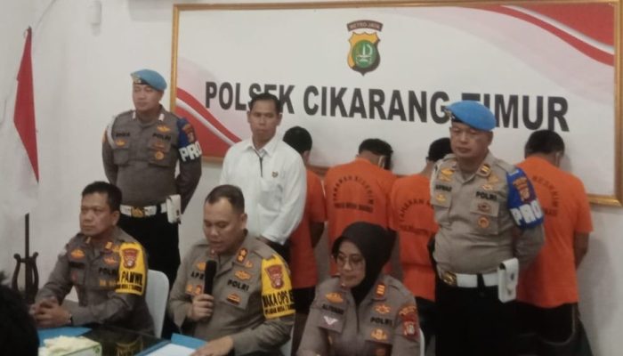 Polres Metro Bekasi Bersama Polsek Cikarang Timur Ungkap Sindikat Perampasan Kendaraan Bermotor, 8 Unit Diamankan.