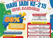 Rayakan Usia Bandung ke-215, Perumda Tirtawening Hadirkan Promo Spektakuler!
