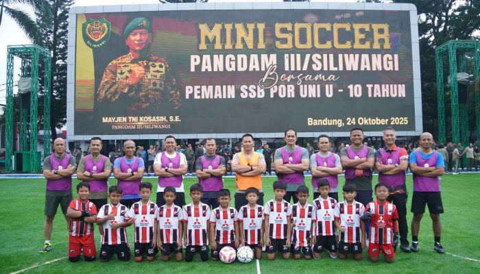 Kodam III/Slw Gelar Laga Mini Soccer Bersama Juara Dunia Muda SSB POR UNI U-10