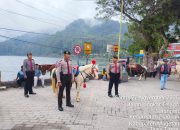 Akhir Pekan Aman dan Nyaman, Sat Samapta Polres Magetan Intensifkan Patroli Wisata di Telaga Sarangan