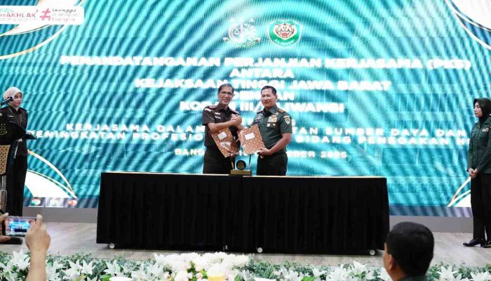 Kodam III/Siliwangi dan Kejati Jabar Teken PKS Perkuat Sinergi Penegakan Hukum