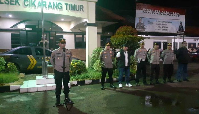 Tingkatkan Keamanan Wilayah Polsek Cikarang Timur Gelar Apel Gabungan Persiapan OKJ Dan Patroli Biru KRYD Skala Besar