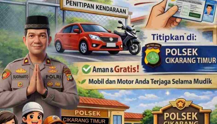 Berikan Rasa Aman Kepada Masyarkat Polsek Cikarang Timur Buka Layanan Penitipan Kendaraan Gratis Selama Mudik Lebaran.